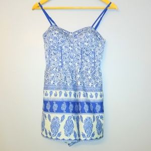 Band of Gypsies XS Navy/Ivory bohemian romper